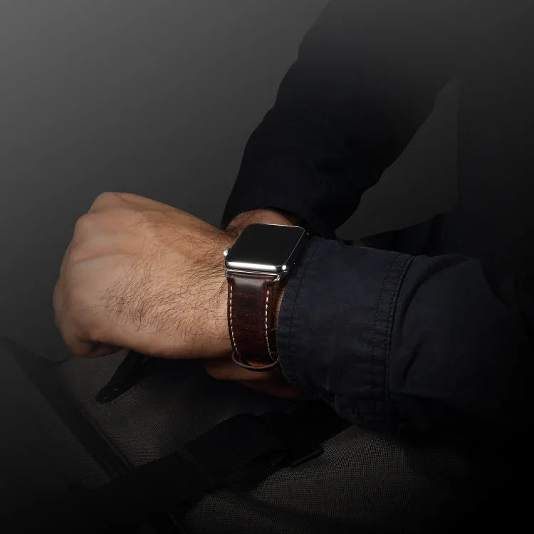 Dây đồng hồ da sáp dầu Denior phong cách cổ điển cho Apple Watch Series 7 45mm / 6 & SE & 5 & 4 44mm / 3 & 2 & 1 42mm