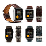Dây đồng hồ da sáp dầu Denior phong cách cổ điển cho Apple Watch Series 7 45mm / 6 & SE & 5 & 4 44mm / 3 & 2 & 1 42mm