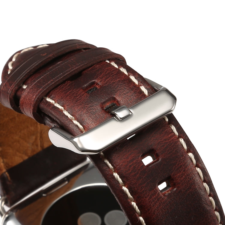 Dây đồng hồ da Denior Oil Wax Retro cho Apple Watch Series 10 42mm / 9&8&7 41mm / SE 3&SE 2&6&SE&5&4 40mm / 3&2&1 38mm
