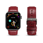 Dây đồng hồ da bò vân cá sấu Denior cho Apple Watch Ultra 49mm & Watch Ultra 2 49mm / Series 10 46mm / 9&8&7 45mm / SE 3&SE 2&6&SE&5&4 44mm / 3&2&1 42mm