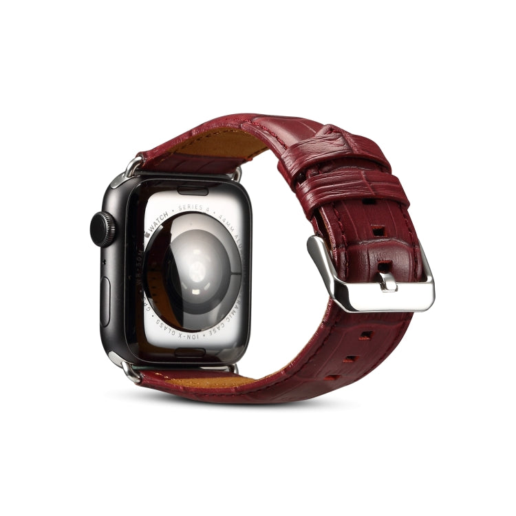 Dây đồng hồ da bò vân cá sấu Denior cho Apple Watch Ultra 49mm & Watch Ultra 2 49mm / Series 10 46mm / 9&8&7 45mm / SE 3&SE 2&6&SE&5&4 44mm / 3&2&1 42mm