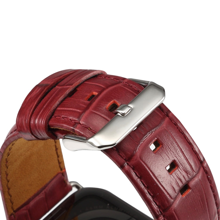 Dây đồng hồ da bò vân cá sấu Denior cho Apple Watch Ultra 49mm & Watch Ultra 2 49mm / Series 10 46mm / 9&8&7 45mm / SE 3&SE 2&6&SE&5&4 44mm / 3&2&1 42mm