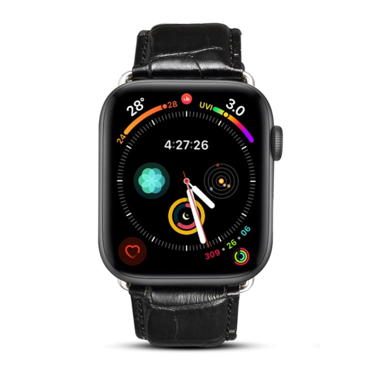Dây đồng hồ da bò vân cá sấu Denior cho Apple Watch Ultra 49mm & Watch Ultra 2 49mm / Series 10 46mm / 9&8&7 45mm / SE 3&SE 2&6&SE&5&4 44mm / 3&2&1 42mm