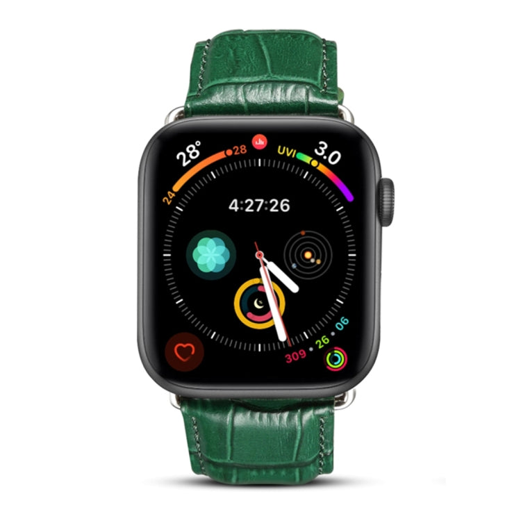 Dây đồng hồ da bò vân cá sấu Denior cho Apple Watch Ultra 49mm & Watch Ultra 2 49mm / Series 10 46mm / 9&8&7 45mm / SE 3&SE 2&6&SE&5&4 44mm / 3&2&1 42mm