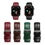Dây đồng hồ da bò vân cá sấu Denior cho Apple Watch Ultra 49mm & Watch Ultra 2 49mm / Series 10 46mm / 9&8&7 45mm / SE 3&SE 2&6&SE&5&4 44mm / 3&2&1 42mm