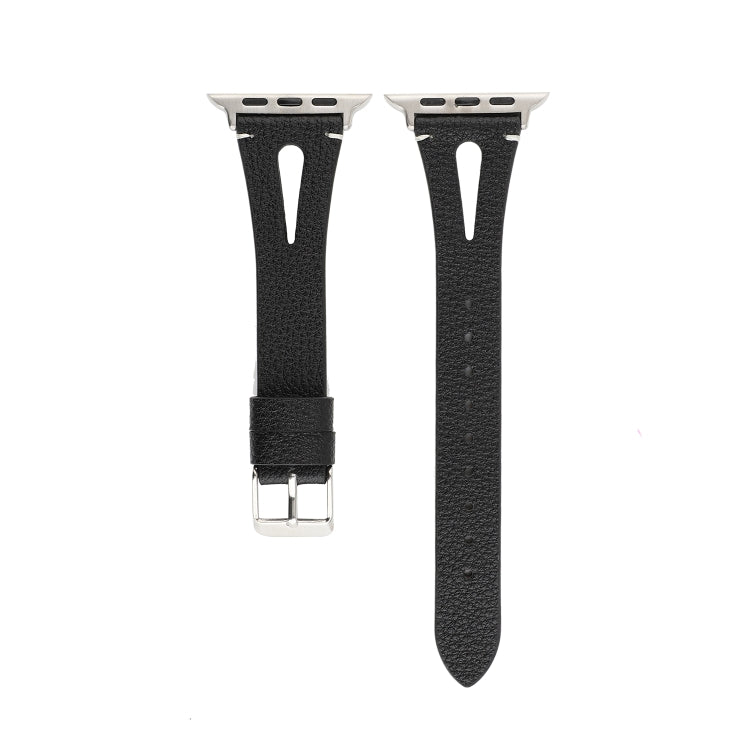 Dây Đồng Hồ Da Hình Chữ V Đơn Giản cho Apple Watch Ultra 49mm & Watch Ultra 2 49mm / Series 10 46mm / 9&8&7 45mm / SE 3&SE 2&6&SE&5&4 44mm / 3&2&1 42mm