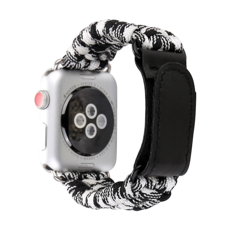 Dây đồng hồ dây dù dùi dù da thật Magic Paste với khóa thép không gỉ cho Apple Watch Series 10 42mm / 9&8&7 41mm / SE 3&SE 2&6&SE&5&4 40mm / 3&2&1 38mm, 7 41mm / 6&SE&5&4 40mm / 3&2&1 38mm