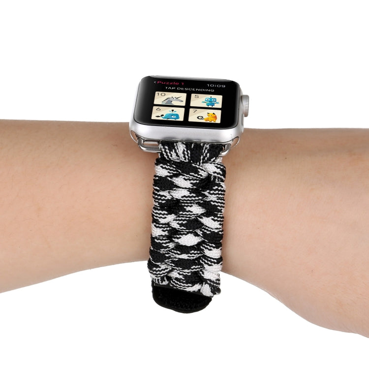 Dây đồng hồ dây dù dùi dù da thật Magic Paste với khóa thép không gỉ cho Apple Watch Series 10 42mm / 9&8&7 41mm / SE 3&SE 2&6&SE&5&4 40mm / 3&2&1 38mm, 7 41mm / 6&SE&5&4 40mm / 3&2&1 38mm