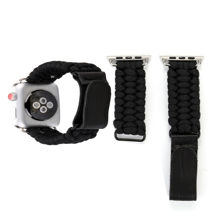 Dây đồng hồ dây dù dùi dù da thật Magic Paste với khóa thép không gỉ cho Apple Watch Series 10 42mm / 9&8&7 41mm / SE 3&SE 2&6&SE&5&4 40mm / 3&2&1 38mm, 7 41mm / 6&SE&5&4 40mm / 3&2&1 38mm