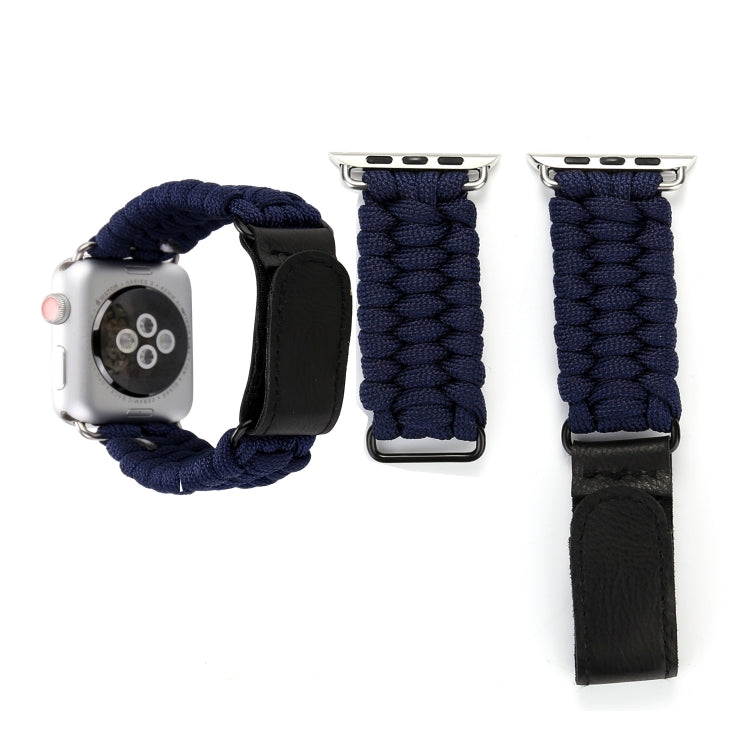 Dây đồng hồ dây dù dùi dù da thật Magic Paste với khóa thép không gỉ cho Apple Watch Series 10 42mm / 9&8&7 41mm / SE 3&SE 2&6&SE&5&4 40mm / 3&2&1 38mm, 7 41mm / 6&SE&5&4 40mm / 3&2&1 38mm