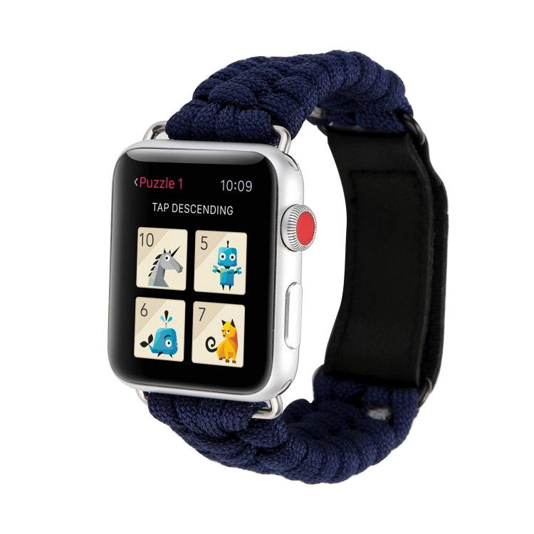 Dây đồng hồ da thật Magic Paste dây dù dù ô nylon với khóa thép không gỉ cho Apple Watch Ultra 49mm & Watch Ultra 2 49mm / Series 10 46mm / 9&8&7 45mm / SE 3&SE 2&6&SE&5&4 44mm / 3&2&1 42mm, 7 45mm / 6&SE&5&4 44mm / 3&2&1 42mm