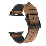 Dây đồng hồ TPU họa tiết Crazy Horse + Thép không gỉ cho Apple Watch Series 7 41mm / 6 & SE & 5 & 4 40mm / 3 & 2 & 1 38mm, 40mm
