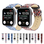 Dây đồng hồ da thật in họa tiết gai cho Apple Watch Series 10 42mm / 9&8&7 41mm / SE 3&SE 2&6&SE&5&4 40mm / 3&2&1 38mm, 40mm