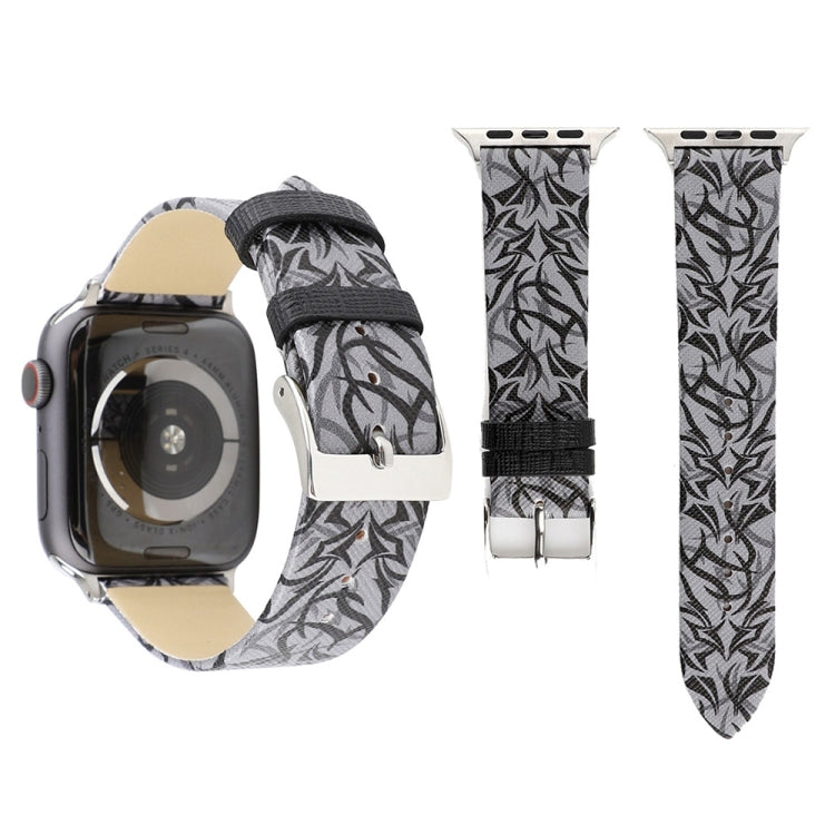Dây đồng hồ da thật in họa tiết gai cho Apple Watch Ultra 49mm & Watch Ultra 2 49mm / Series 10 46mm / 9&8&7 45mm / SE 3&SE 2&6&SE&5&4 44mm / 3&2&1 42mm, 44mm