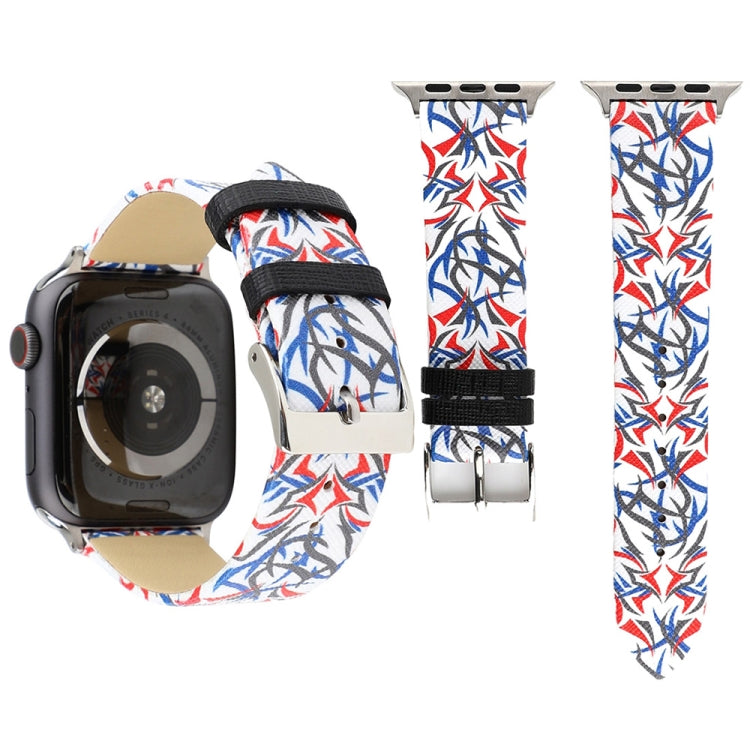 Dây đồng hồ da thật in họa tiết gai cho Apple Watch Ultra 49mm & Watch Ultra 2 49mm / Series 10 46mm / 9&8&7 45mm / SE 3&SE 2&6&SE&5&4 44mm / 3&2&1 42mm, 44mm