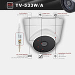 Camera AHD 3MP 3.6mm chống nước đạt chứng nhận CE & RoHS 533A với 2 dãy đèn LED hồng ngoại, Hỗ trợ quan sát ban đêm & cân bằng trắng, 533A-H2, 533A-W, 533A-L