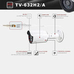632A-H2 Camera AHD chống nước chứng nhận CE & RoHS ống kính 3.6mm 5MP với 36 đèn LED hồng ngoại, Hỗ trợ hồng ngoại ban đêm & cân bằng trắng, 632A-H2, 632A-W, 632A-L