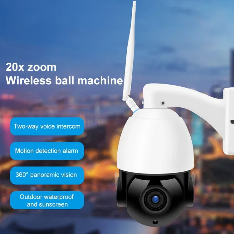 QX5 Camera thông minh WiFi dome không dây 2.0 triệu điểm ảnh 1080P HD zoom 20X, Hỗ trợ hồng ngoại ban đêm / Phát hiện chuyển động / Đàm thoại hai chiều / Thẻ TF, Phích cắm AU, Phiên bản WiFi
