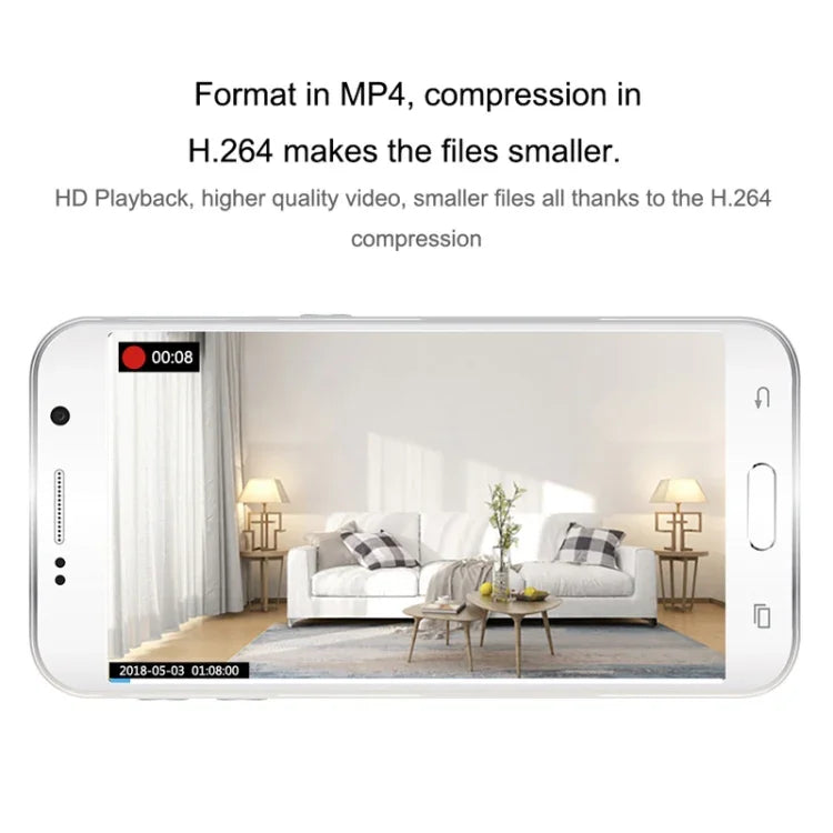 CAMSOY C9 Camera giám sát thông minh đeo được không dây WiFi HD 1280 x 720P góc rộng 70 độ, Hỗ trợ hồng ngoại ban đêm & báo động phát hiện chuyển động & ghi vòng lặp & chụp theo thời gian, C9