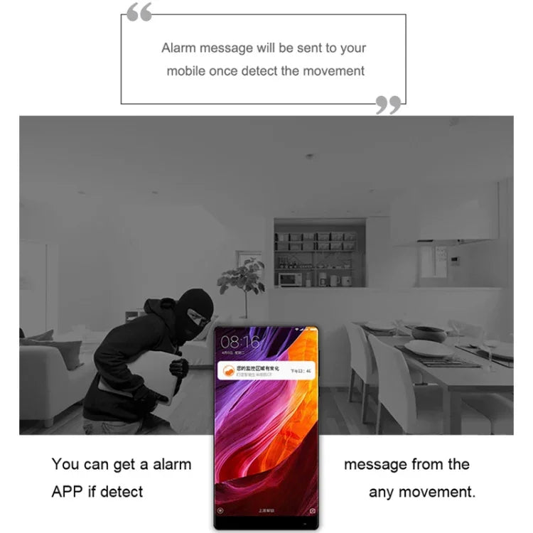 CAMSOY C9 Camera giám sát thông minh đeo được không dây WiFi HD 1280 x 720P góc rộng 70 độ, Hỗ trợ hồng ngoại ban đêm & báo động phát hiện chuyển động & ghi vòng lặp & chụp theo thời gian, C9