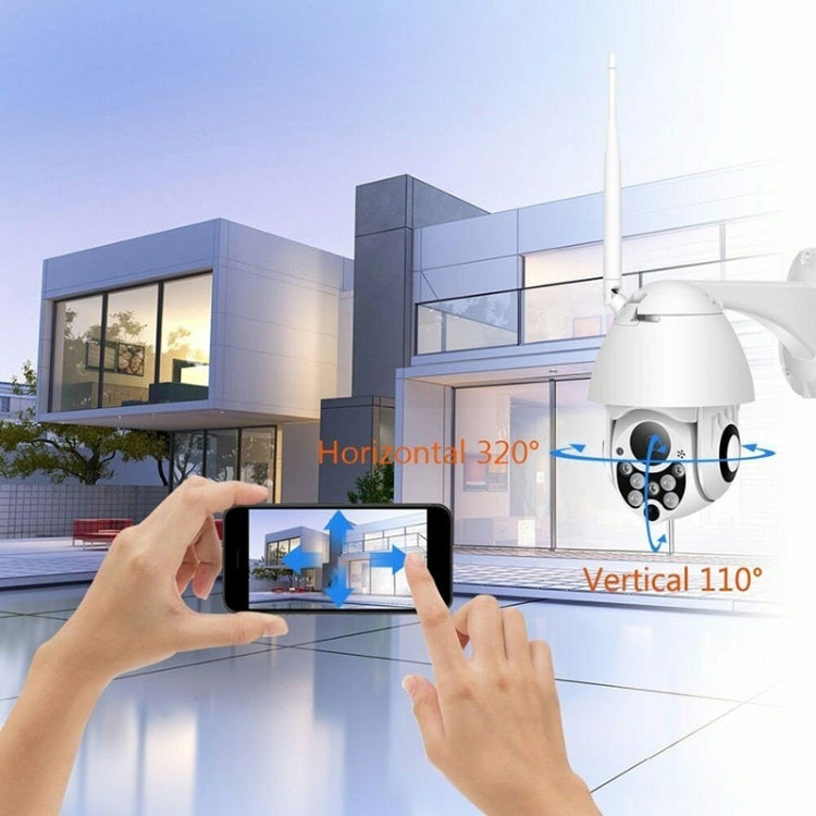 Camera giám sát không dây HD PTZ an ninh gia đình ngoài trời IP66 chống nước, Hỗ trợ hồng ngoại ban đêm & phát hiện chuyển động & thẻ TF, Phích cắm US, 2.0 MP