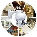 Camera giám sát không dây HD PTZ an ninh gia đình ngoài trời IP66 chống nước, Hỗ trợ hồng ngoại ban đêm & phát hiện chuyển động & thẻ TF, Phích cắm US, 2.0 MP
