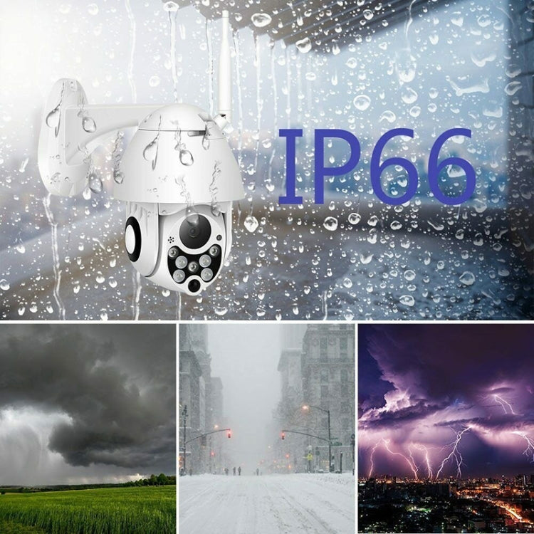 Camera giám sát không dây HD PTZ an ninh gia đình ngoài trời IP66 chống nước, Hỗ trợ hồng ngoại ban đêm & phát hiện chuyển động & thẻ TF, Phích cắm US, 2.0 MP