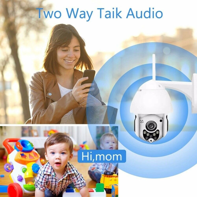 Camera giám sát không dây HD PTZ an ninh gia đình ngoài trời IP66 chống nước, Hỗ trợ hồng ngoại ban đêm & phát hiện chuyển động & thẻ TF, Phích cắm US, 2.0 MP