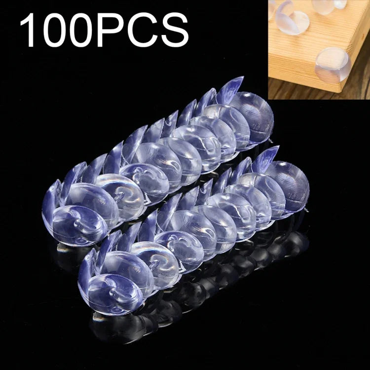 100 cái miếng đệm bảo vệ góc bàn cho bé hình bán cầu, đệm chống va đập cho bàn trẻ em với keo dán hai mặt, 100 cái hình bán cầu