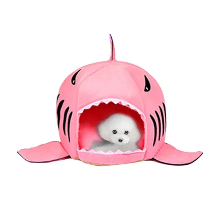Nhà Ấm Trong Nhà Cho Chó Con Mèo Thú Cưng Cá Mập Giường Ngủ Tổ, Kích Thước S: 42x42x42cm