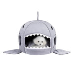 Nhà Ấm Trong Nhà Cho Chó Con Mèo Thú Cưng Cá Mập Giường Ngủ Tổ, Kích Thước S: 42x42x42cm