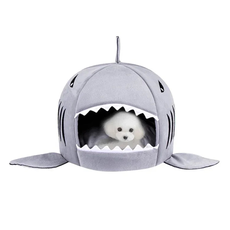 Nhà Ấm Trong Nhà Cho Chó Con Mèo Thú Cưng Cá Mập Giường Ngủ Tổ, Kích Thước S: 42x42x42cm