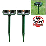 2 cái máy đuổi động vật siêu âm năng lượng mặt trời mạnh mẽ với cảm biến PIR & cảm biến ánh sáng, có chứng nhận CE / ROHS, 2 cái RC-510