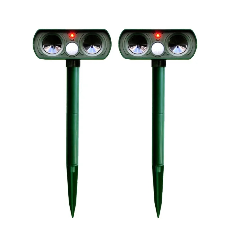 2 cái máy đuổi động vật siêu âm năng lượng mặt trời mạnh mẽ với cảm biến PIR & cảm biến ánh sáng, có chứng nhận CE / ROHS, 2 cái RC-510