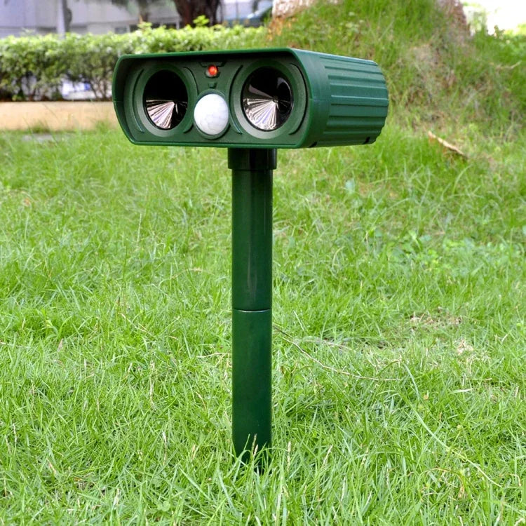 2 cái máy đuổi động vật siêu âm năng lượng mặt trời mạnh mẽ với cảm biến PIR & cảm biến ánh sáng, có chứng nhận CE / ROHS, 2 cái RC-510