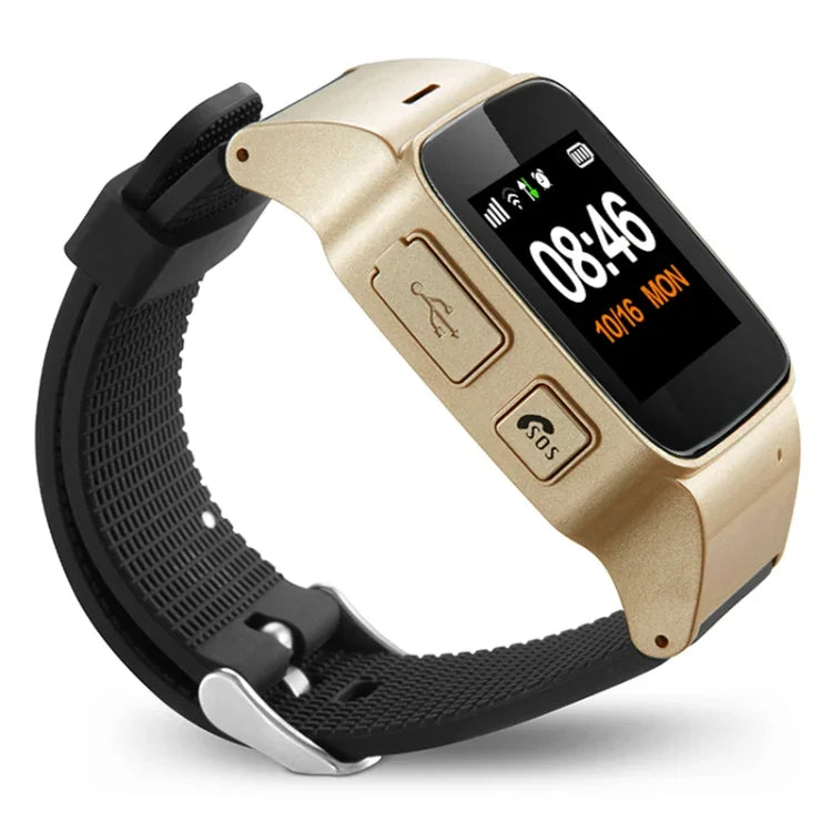 Đồng hồ Thông minh GPS D99+ Màn hình LCD HD 1.22 inch cho Người cao tuổi Chống nước, Hỗ trợ Định vị GPS + LBS + WiFi / Gọi hai chiều / Giám sát giọng nói / Cứu thương một phím / Báo động khi tháo khỏi cổ tay / Hàng rào an toàn, D99+ Vàng Hồng