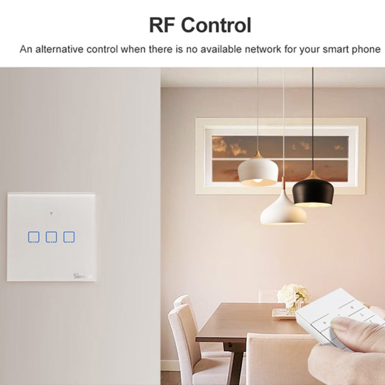Công tắc tường cảm ứng kính cường lực Sonoff T2 Touch 86mm cho nhà thông minh, tương thích Alexa và Google Home, AC 100V-240V, chuẩn cắm EU, 86mm/ 1 chuẩn EU