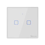 Công tắc cảm ứng tường kính cường lực Sonoff T2 86mm, Nhà thông minh, Tương thích Alexa và Google Home, AC 100V-240V, Phích cắm EU, 86mm/ 2 phích cắm EU