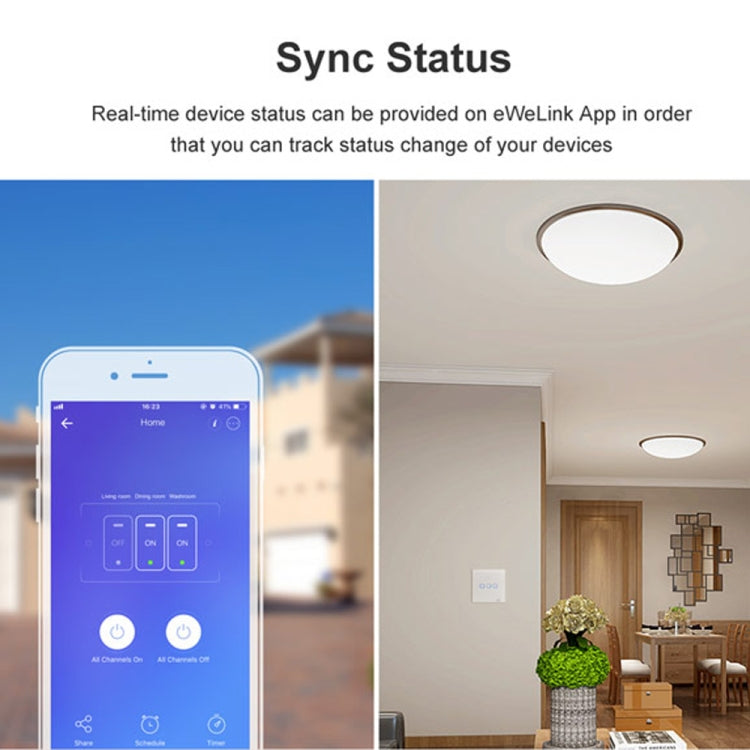 Công tắc cảm ứng tường kính cường lực Sonoff T2 86mm, Nhà thông minh, Tương thích Alexa và Google Home, AC 100V-240V, Phích cắm EU, 86mm/ 2 phích cắm EU