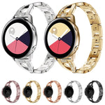 Dây đeo đồng hồ thép không gỉ hình kim cương chữ X cho Galaxy Watch Active 20mm