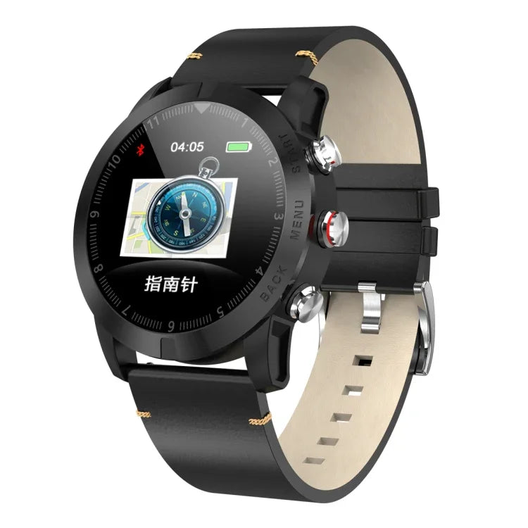 Vòng đeo tay thông minh màn hình màu TFT 1.3 inch DTNO.1 S10, chống nước IP68, dây da, hỗ trợ nhắc cuộc gọi / theo dõi nhịp tim / theo dõi giấc ngủ / chế độ đa thể thao