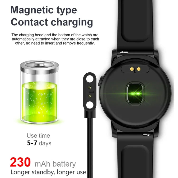 Vòng đeo tay thông minh DK02 màn hình màu IPS 1.3 inch chống nước IP67, Hỗ trợ nhắc cuộc gọi / Đo nhịp tim / Theo dõi giấc ngủ / Nhắc nhở ít vận động