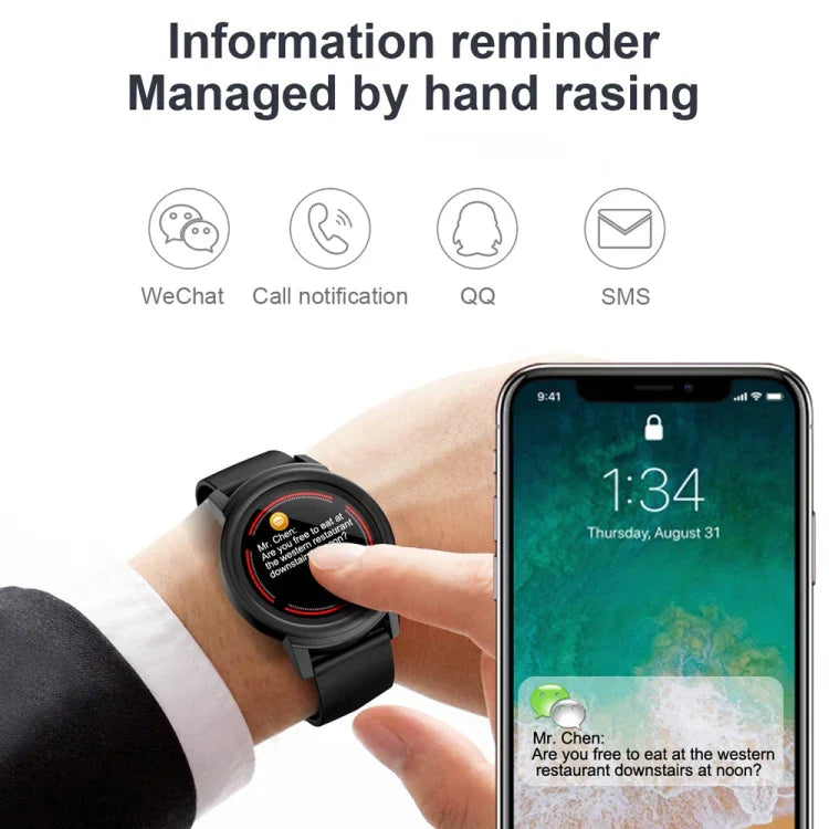 Vòng đeo tay thông minh DK02 màn hình màu IPS 1.3 inch chống nước IP67, Hỗ trợ nhắc cuộc gọi / Đo nhịp tim / Theo dõi giấc ngủ / Nhắc nhở ít vận động