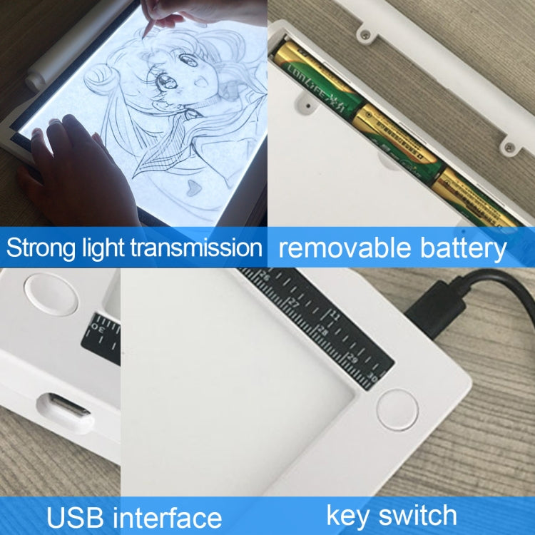 Đèn bảng vẽ LED A4-19 6.5W có 3 mức độ sáng điều chỉnh được, có cáp USB