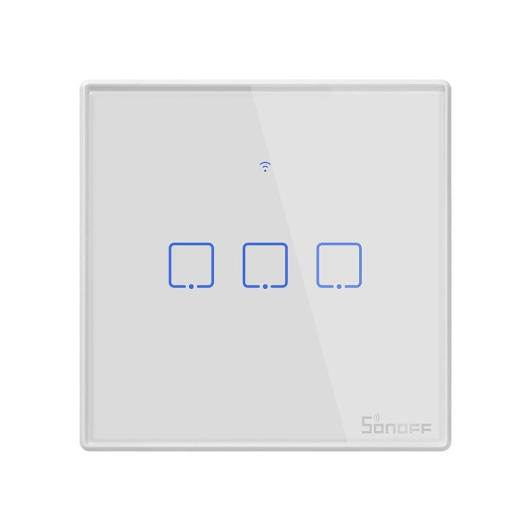 Công tắc tường cảm ứng kính cường lực Sonoff T2 86mm nhà thông minh, tương thích Alexa và Google Home, AC 100V-240V, phích cắm EU, 86mm/ 3 phích cắm EU