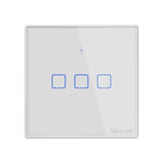 Công tắc tường cảm ứng kính cường lực Sonoff T2 86mm nhà thông minh, tương thích Alexa và Google Home, AC 100V-240V, phích cắm EU, 86mm/ 3 phích cắm EU