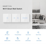 Công tắc tường cảm ứng kính cường lực Sonoff T2 86mm nhà thông minh, tương thích Alexa và Google Home, AC 100V-240V, phích cắm EU, 86mm/ 3 phích cắm EU