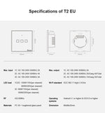 Công tắc tường cảm ứng kính cường lực Sonoff T2 86mm nhà thông minh, tương thích Alexa và Google Home, AC 100V-240V, phích cắm EU, 86mm/ 3 phích cắm EU