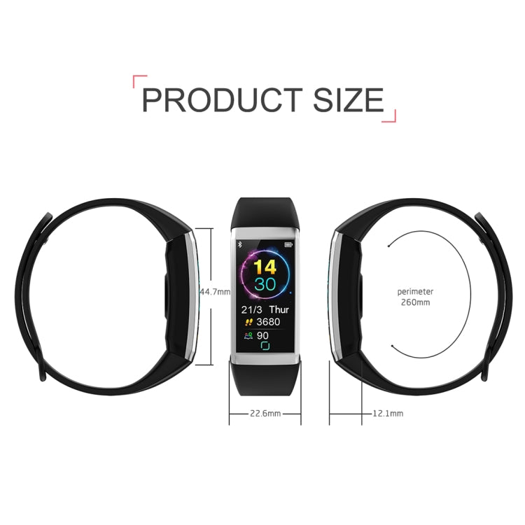 Vòng đeo tay thông minh TD19 màn hình IPS 1.14 inch chống nước IP67, Hỗ trợ nhắc cuộc gọi / Đo nhịp tim / Đo huyết áp / Theo dõi giấc ngủ / Điều khiển camera từ xa