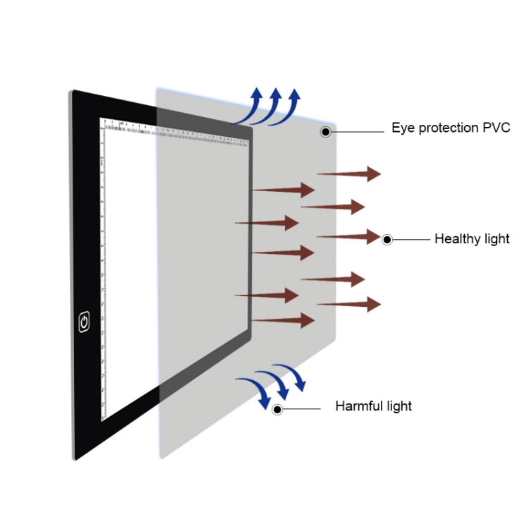 Bảng sao chép acrylic LED 5W 5V kích thước A4 điều chỉnh sáng liên tục cho vẽ phác thảo anime, kèm cáp USB, kích thước: 220x330x5mm, điều chỉnh sáng liên tục